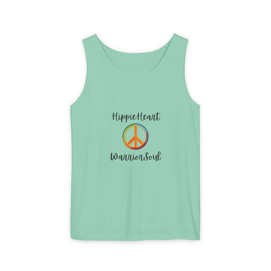 Hippie Heart Peace Tank Top, Unisex Summer Shirt, Boho Style Tee, Festival Wear, Gift for Peace Lovers