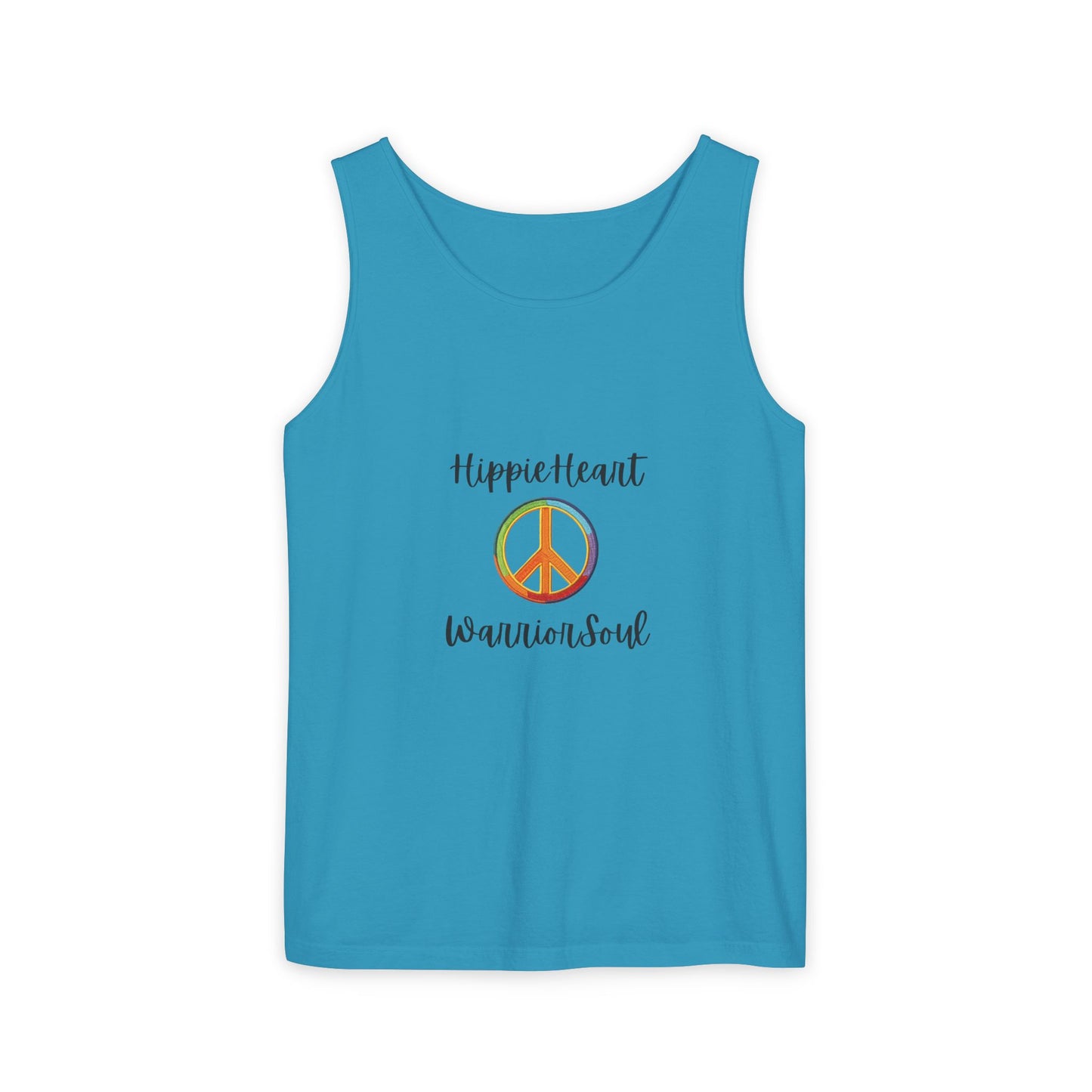 Hippie Heart Peace Tank Top, Unisex Summer Shirt, Boho Style Tee, Festival Wear, Gift for Peace Lovers