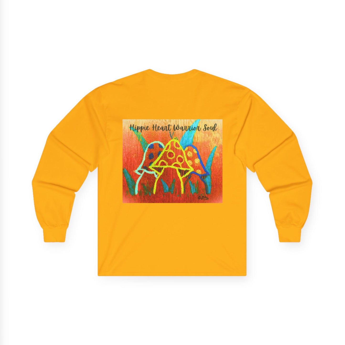 Unisex Long Sleeve Tee with 'Hippie Heart, Warrior Soul' Design | Perfect for Casual Wear, Gifts, Festivals, and Self-Expression