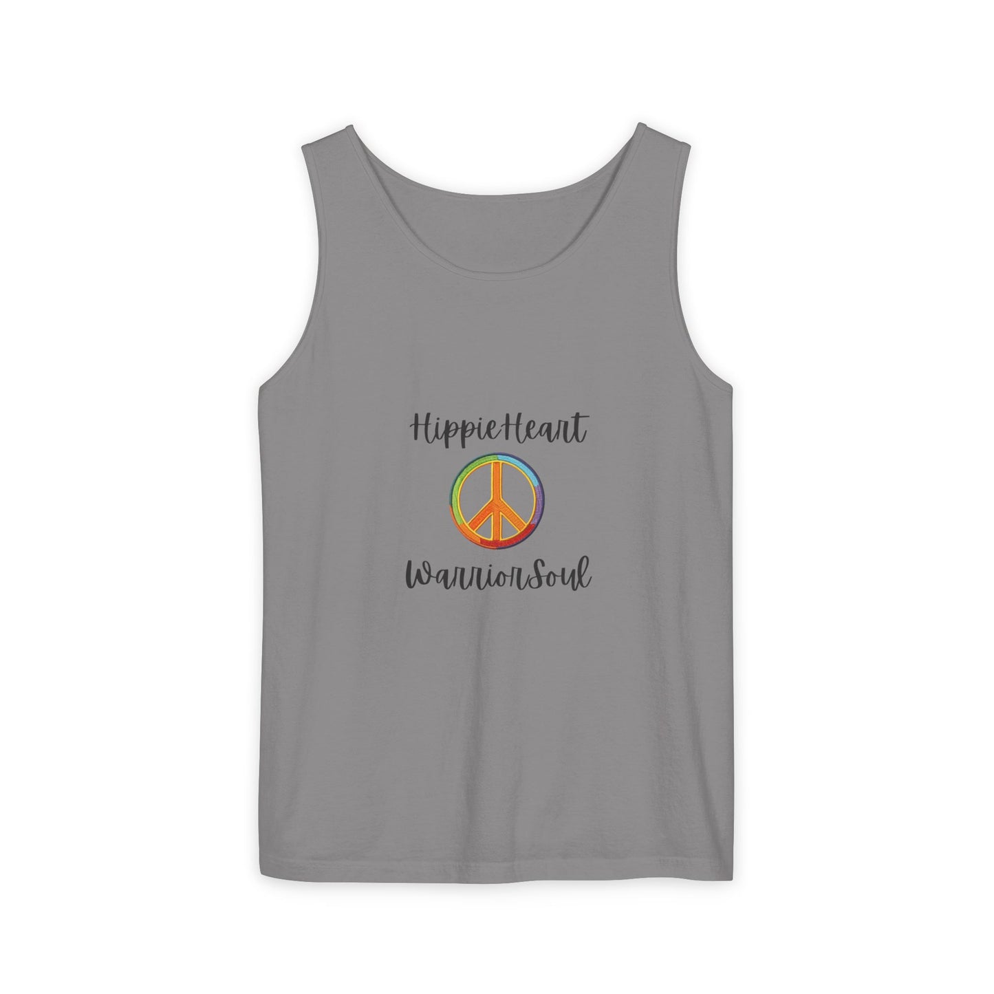 Hippie Heart Peace Tank Top, Unisex Summer Shirt, Boho Style Tee, Festival Wear, Gift for Peace Lovers