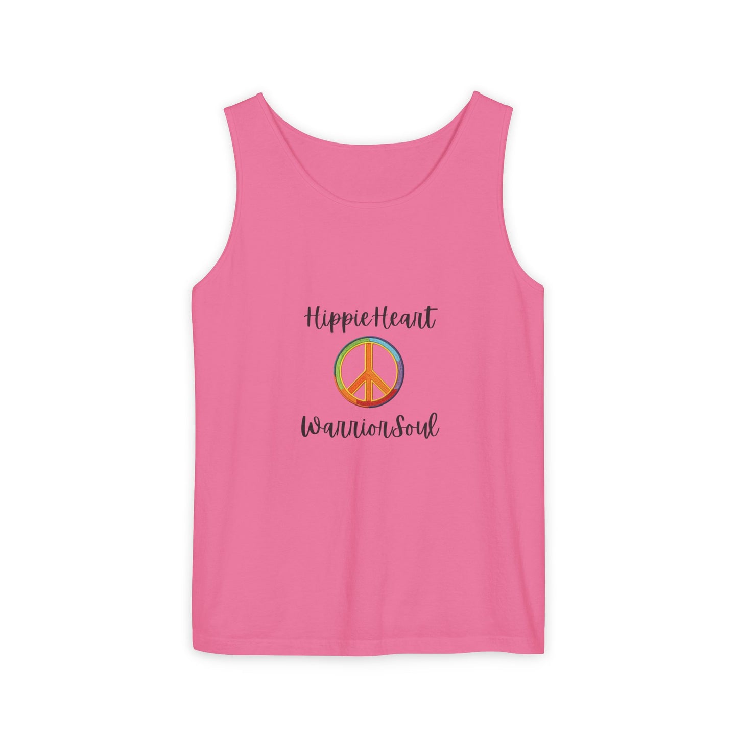 Hippie Heart Peace Tank Top, Unisex Summer Shirt, Boho Style Tee, Festival Wear, Gift for Peace Lovers