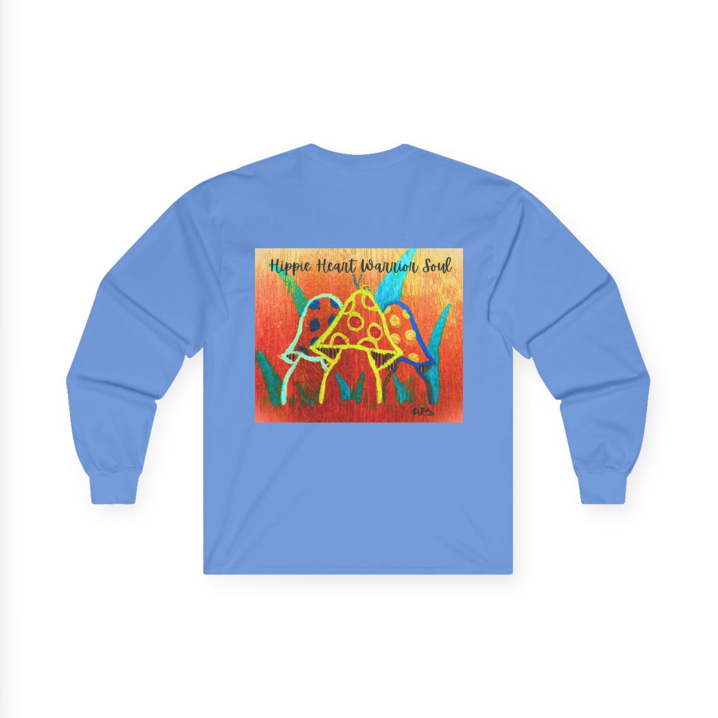 Unisex Long Sleeve Tee with 'Hippie Heart, Warrior Soul' Design | Perfect for Casual Wear, Gifts, Festivals, and Self-Expression