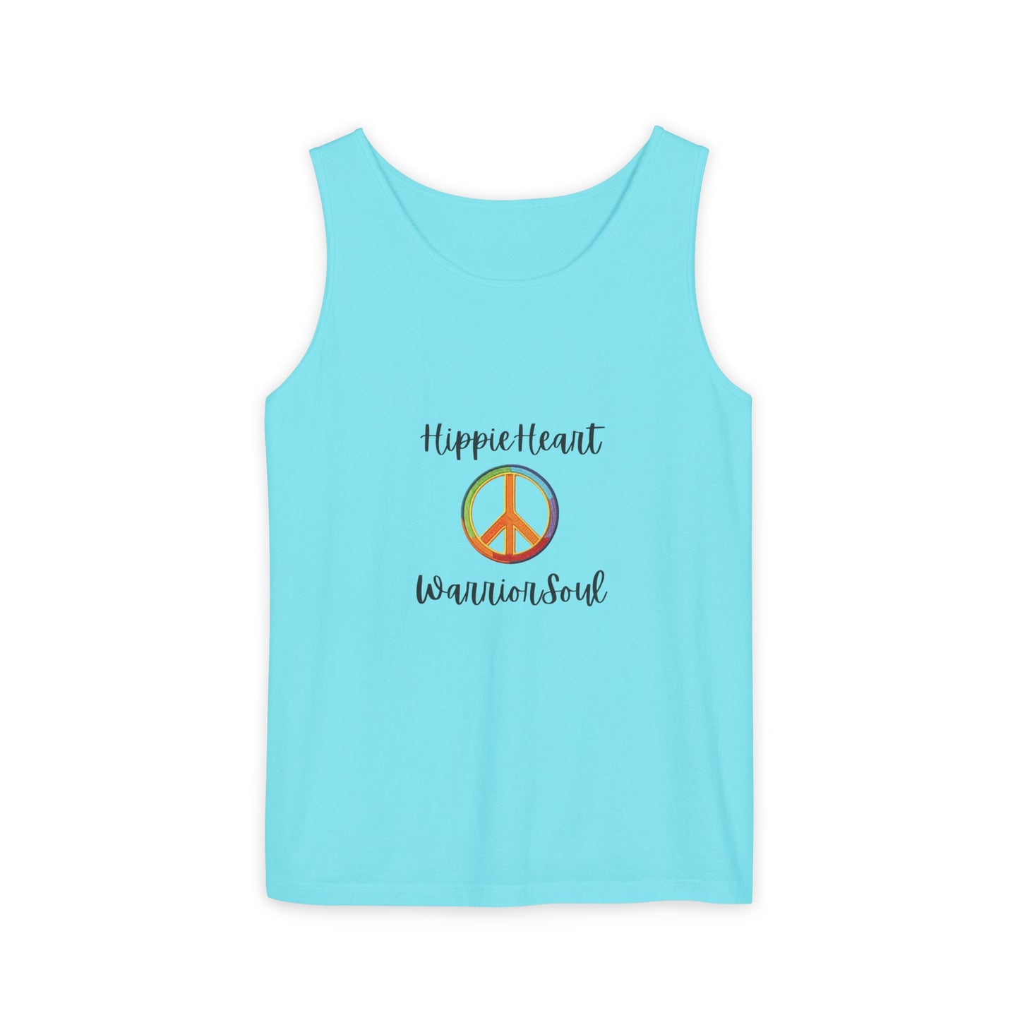 Hippie Heart Peace Tank Top, Unisex Summer Shirt, Boho Style Tee, Festival Wear, Gift for Peace Lovers